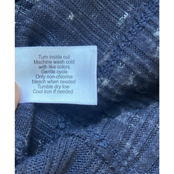 Lane Bryant Marled Open Front Cardigan Sweater 10/12 Navy Blue Relaxed Fit Layer - Picture 13 of 14